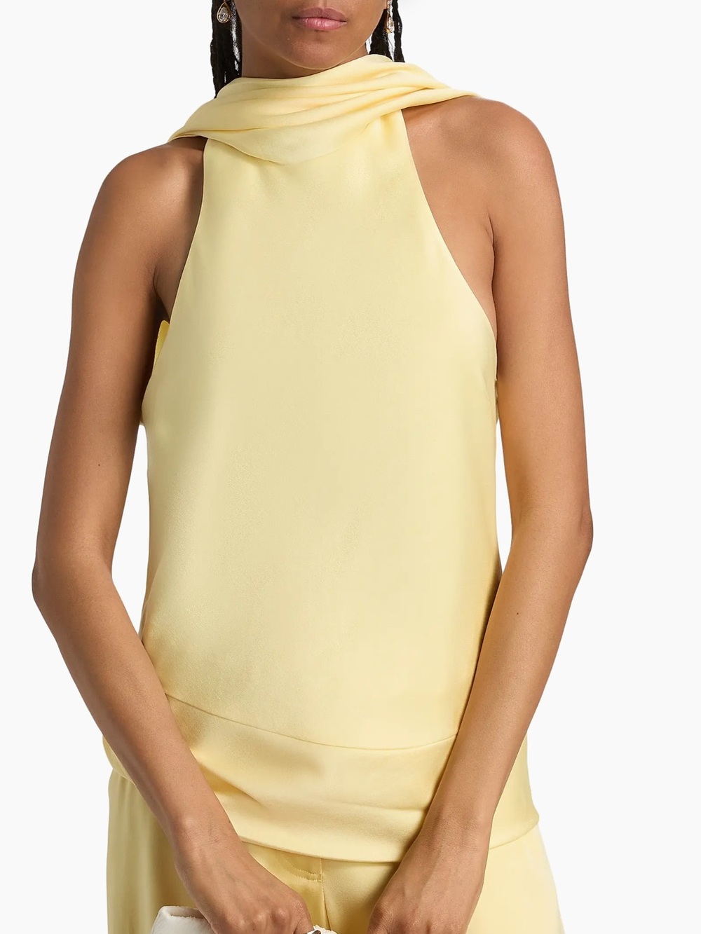 Simkhai Buttercream Samira Satin Cape Top - NWT!